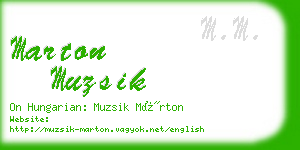 marton muzsik business card